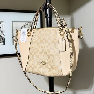 Coach Crossbody Tan Patterned Bag New